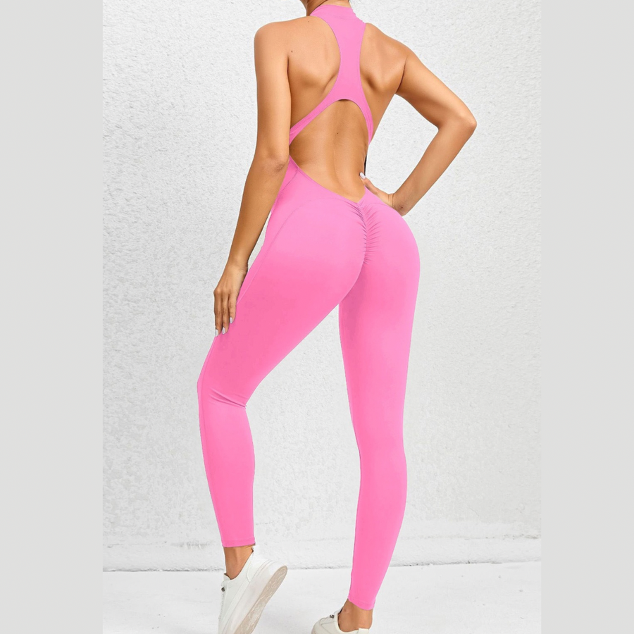 Scrunched Butt Lifting Jumpsuit - Pink