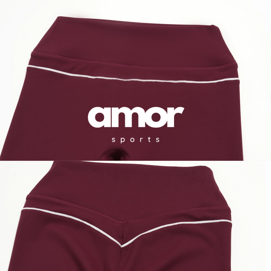Andy Strappy Cropped Legging Set - Burgundy