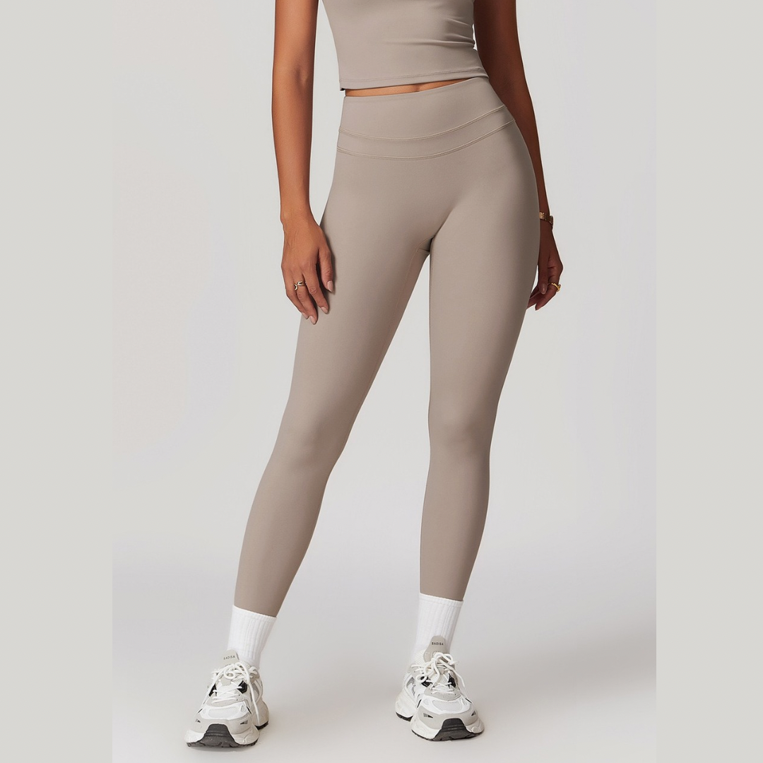 STELLA Double Layer Stylish Legging - Ice Latte