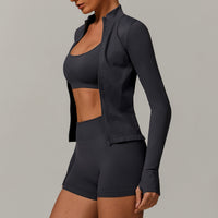 Sino Seamless 3pcs Short Set - Dark Grey