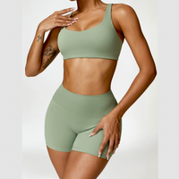 V-Top Scrunched Short Set - Green