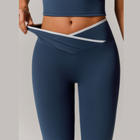 QUEENI Stylish Flared Legging Set - Blue