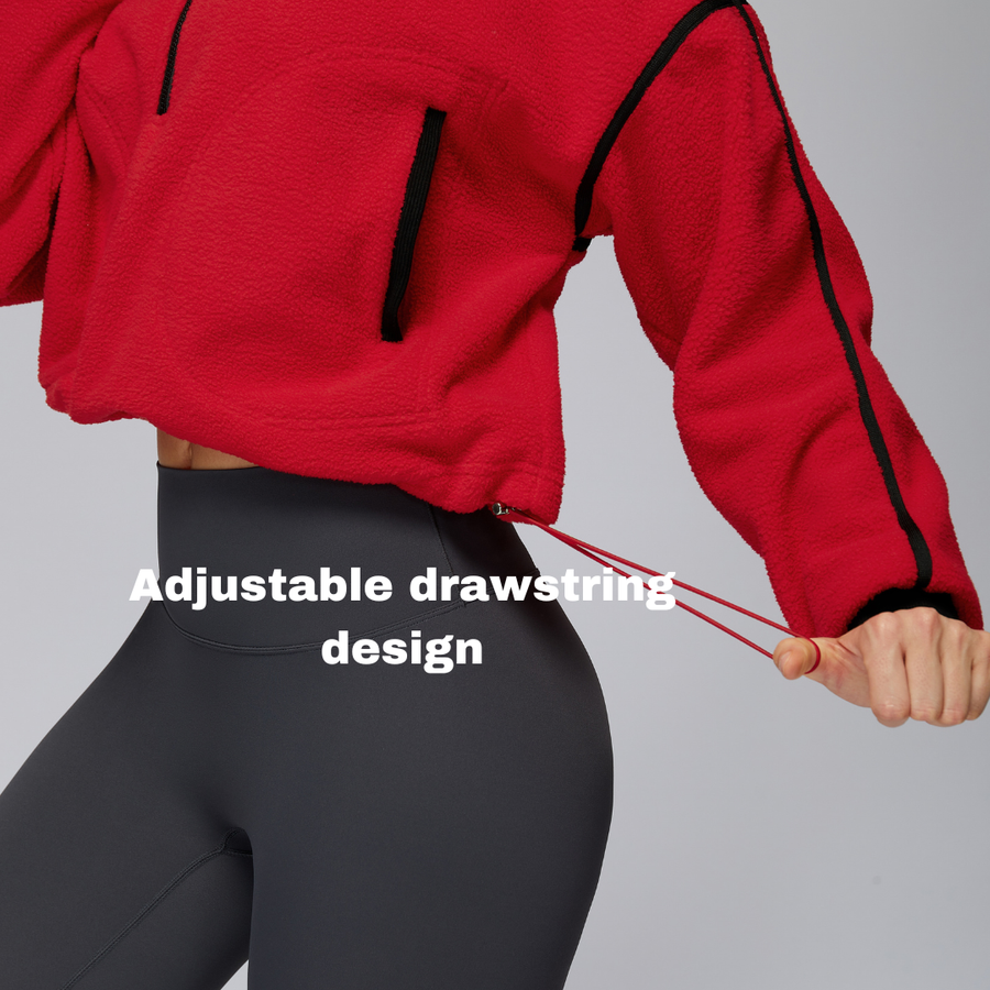 Fluffy Winter Adjustable Fleece Jumper - Red