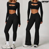 Cici Stylish Long Sleeve Legging Set - Black