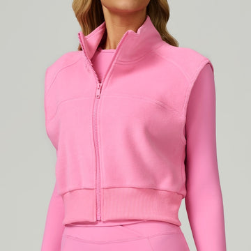 Cozy Winter Fleece Lined Vest Top -Pink