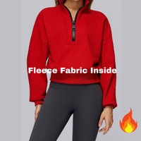 Classic Stylish Big Zip Winter Jumper - Red