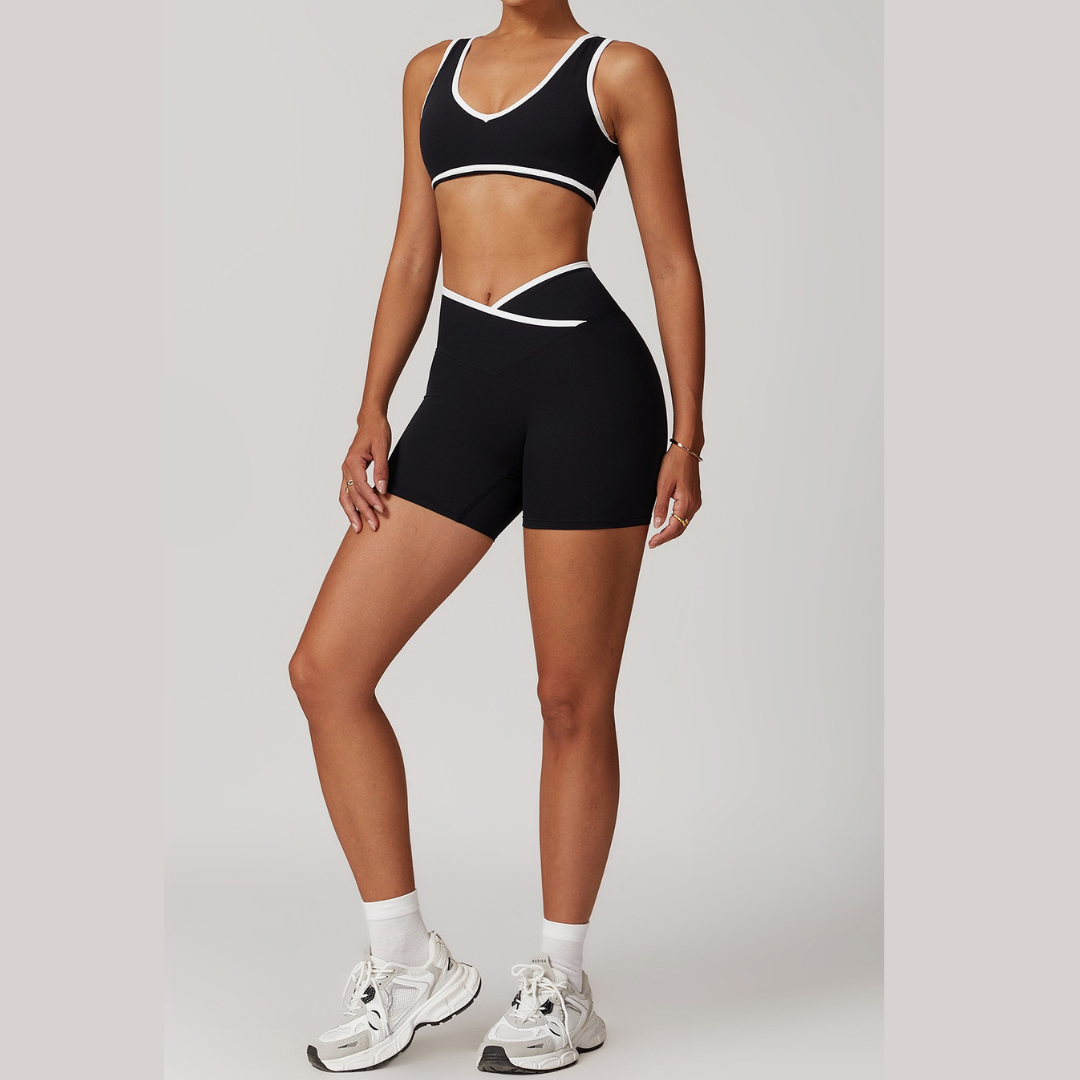 QUEENI Stylish Short Set - Black