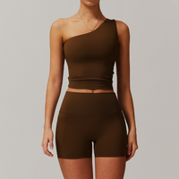 NANA Premium Single Shoulder Short Set - Coffee