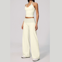 ENA Polka Dot Flared Legging Set - Cream White