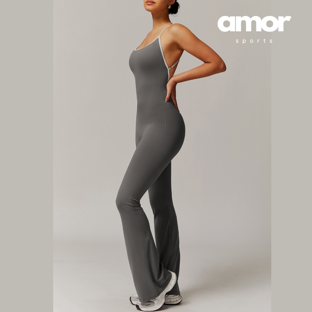 CELIN Sexy Backless Jumpsuit - Grey