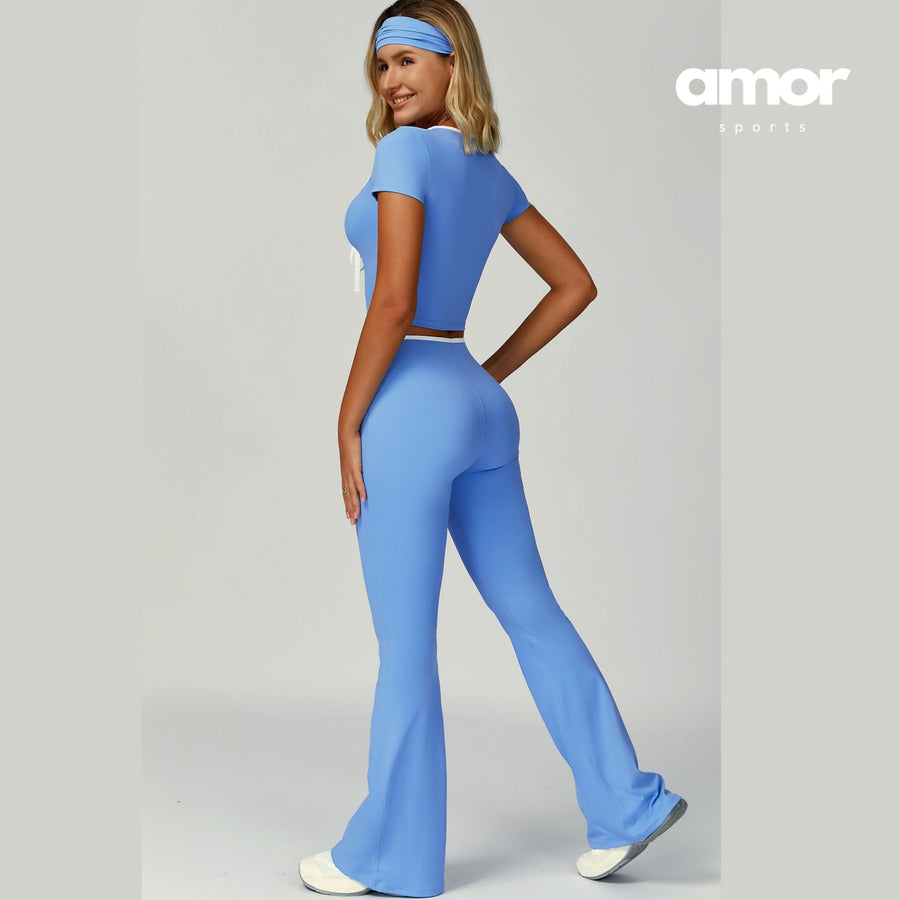 Completo leggings svasati YOYO - Blu