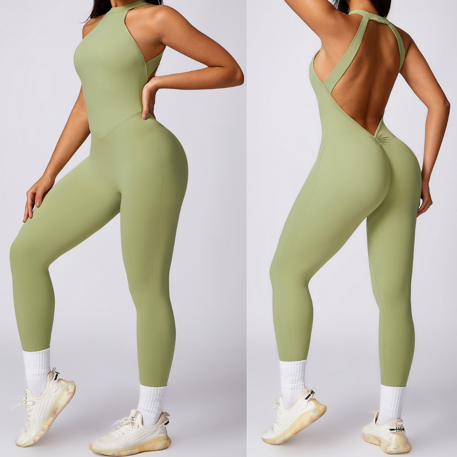 Effortless Stylish Scrunched Jumpsuit - Green