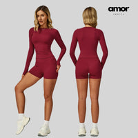 NIMO Long Sleeve Short Set - Cherry