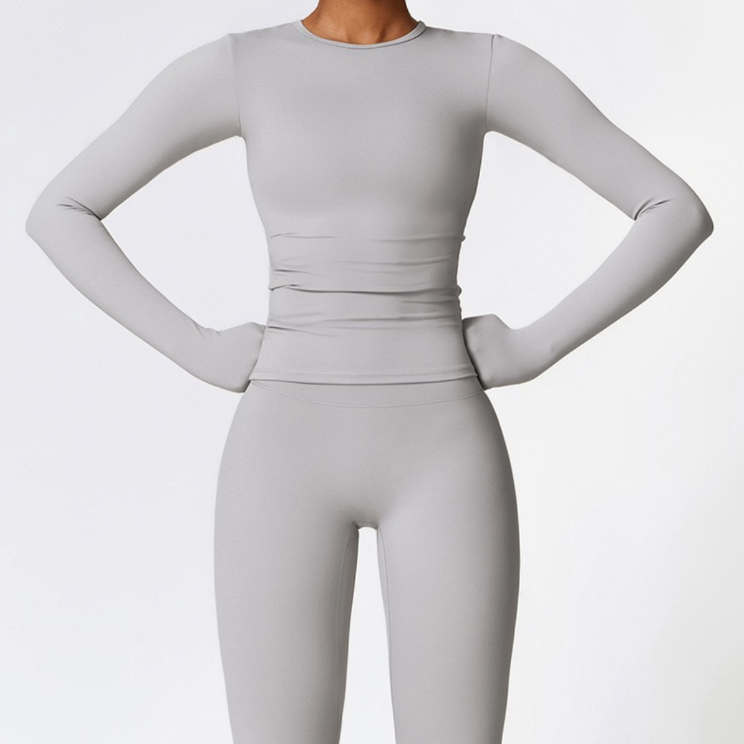 CHRISTIA Cloud Μαλακή Μπλούζα με Μακρυμάνικο Στυλ - Γκρι 