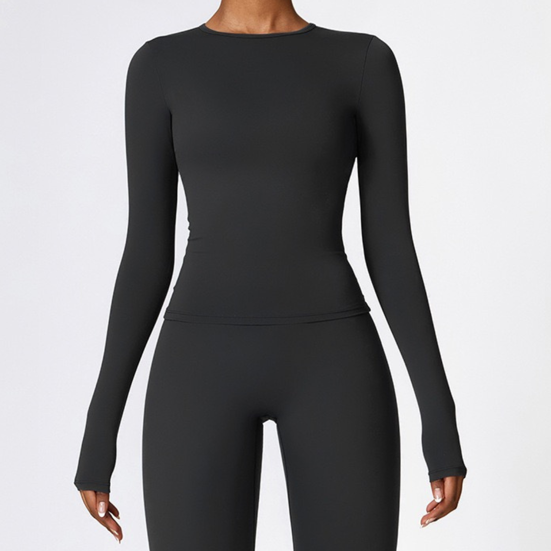 CHRISTIA Cloud Μαλακή Μπλούζα με Μακρύ Μανίκι - Μαύρο 