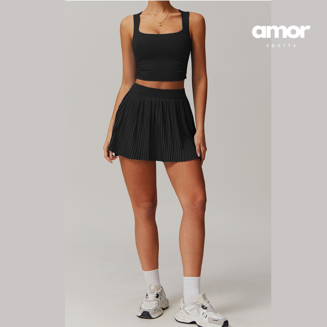 Victory Pleat Tennis Set - Black