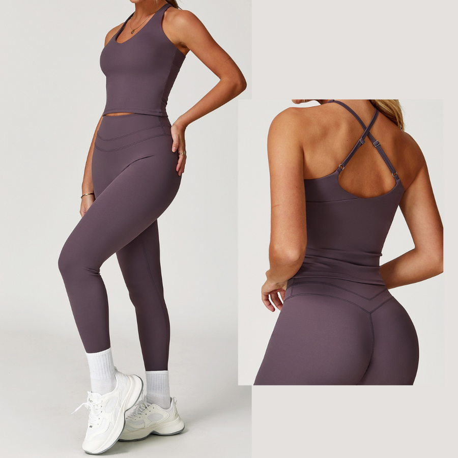 STELLA Vest Top Legging Set - Foggy Purple
