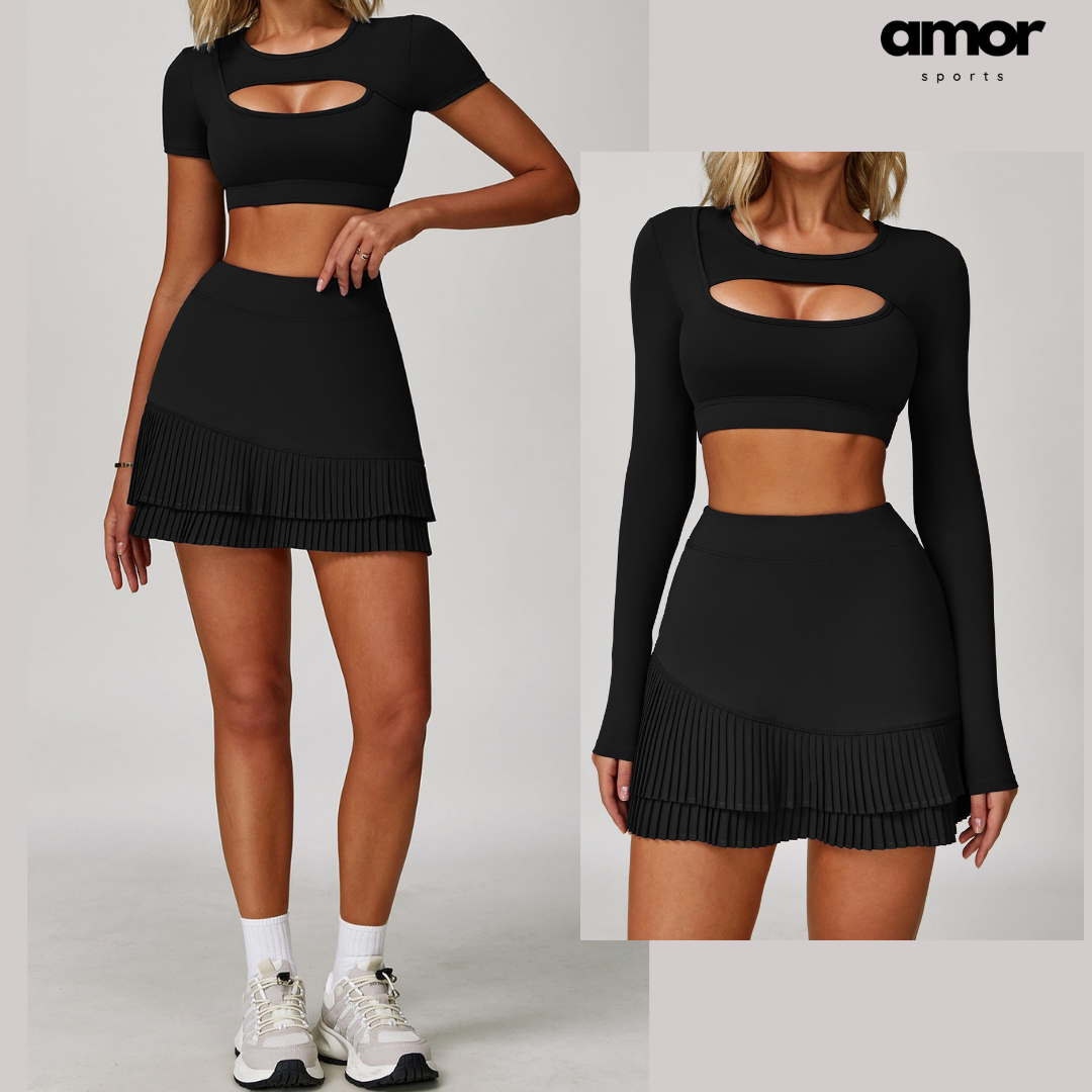 Cici Stylish Tennis Short Set - Black