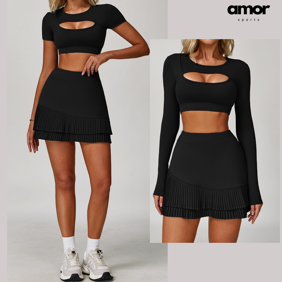 Cici Stylish Tennis Short Set - Black