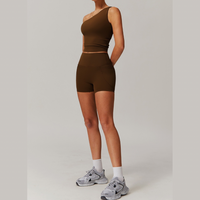 NANA Premium Single Shoulder Short Set - Coffee