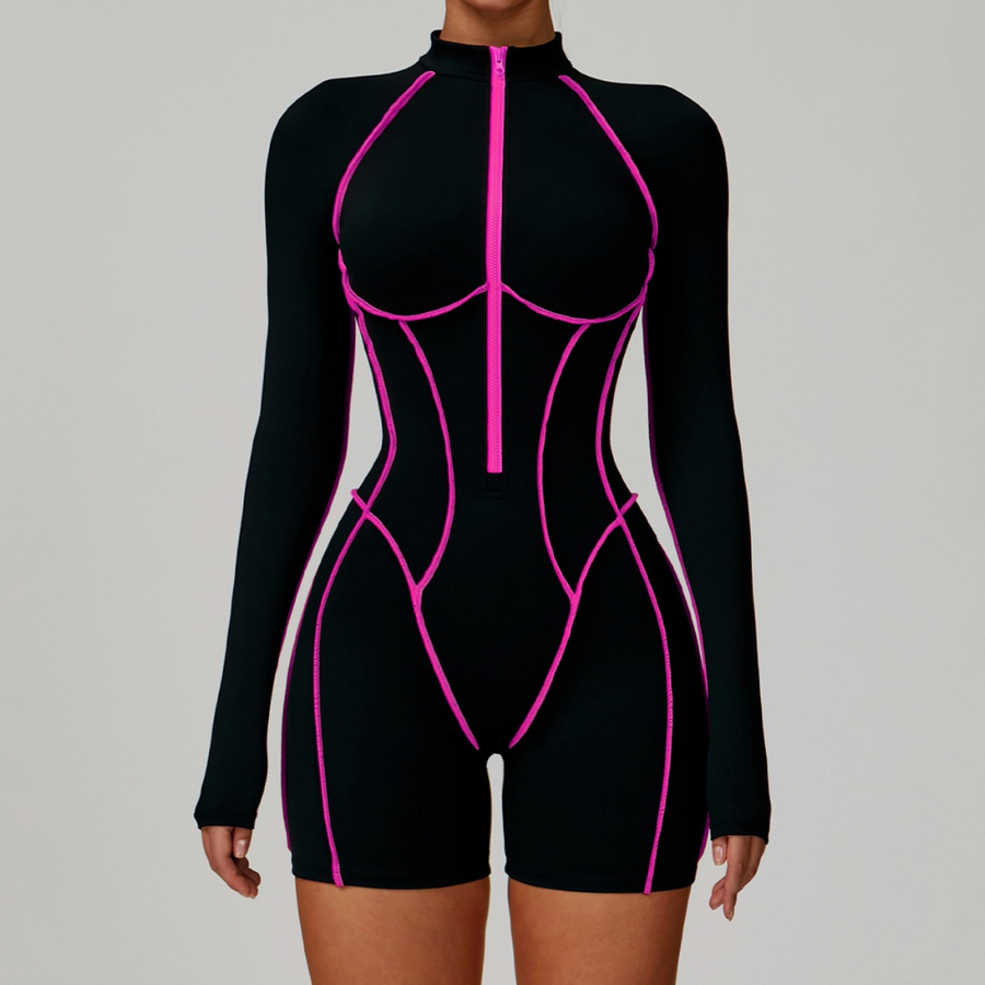 Electric Sexy Romper - Black Pink