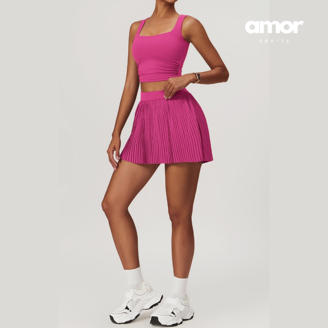 Victory Pleat Tennis Set - Magenta