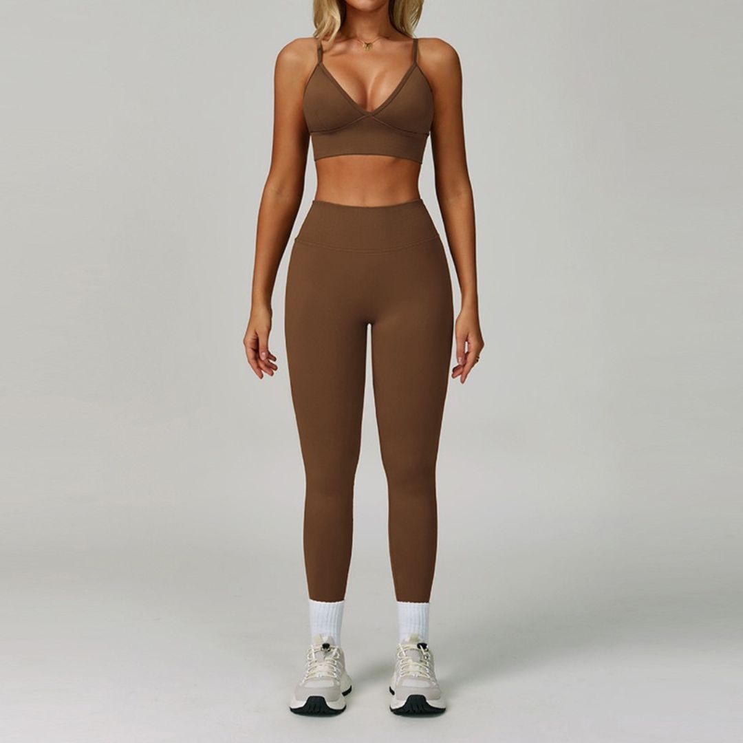 Sculpt & Slay Seamless Legging Set - Coffee