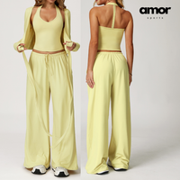 Σετ Κολάν με Φλατ Γιλέκο Aspasia - Κίτρινο