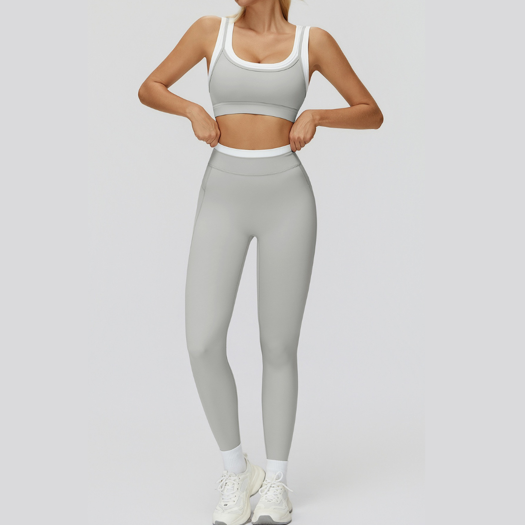 AQUA Stylish 2pcs Legging Set - Grey