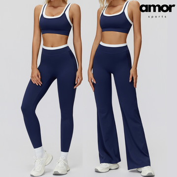 AQUA Stylish 2pcs Legging Set -Navy