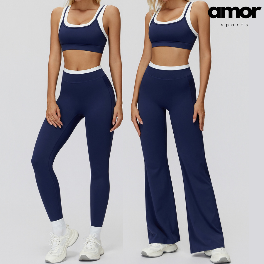 AQUA Stylish 2pcs Legging Set -Navy