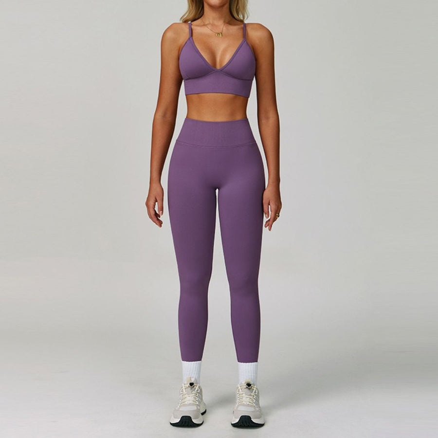 Sculpt & Slay Seamless Legging Set - Purple