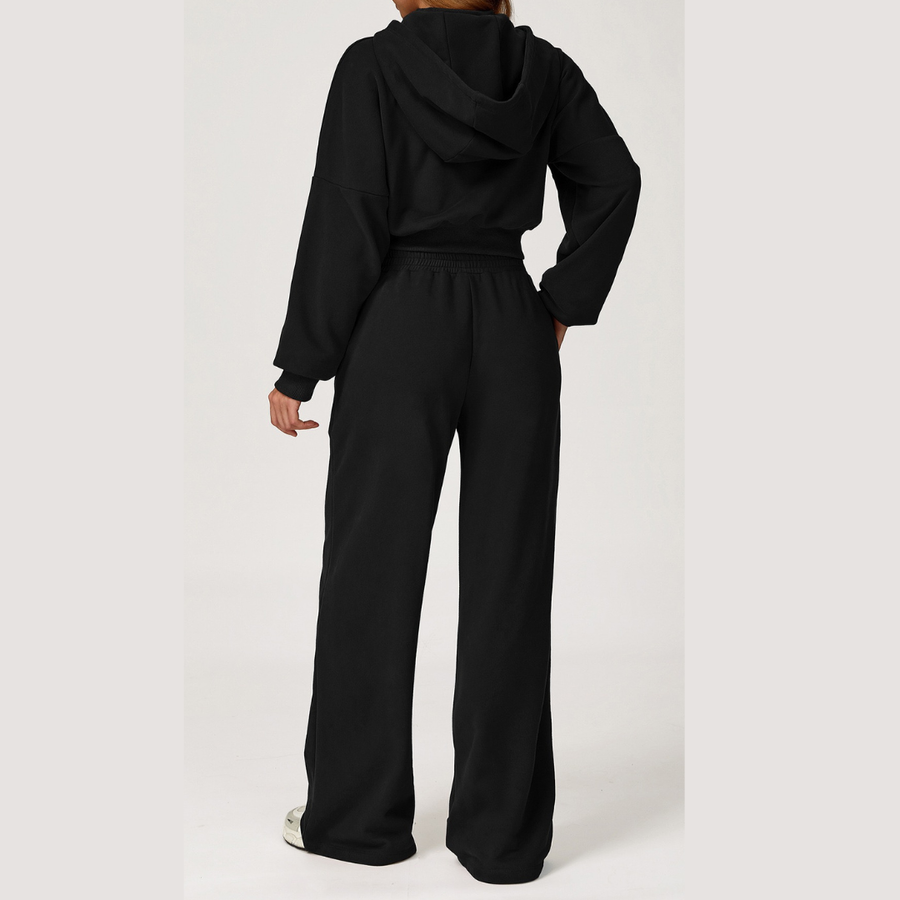 Daisy Winter Flared Lounge Set - Black