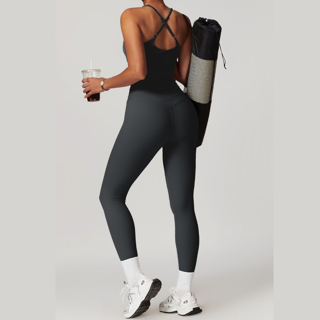 STELLA Vest Top Legging Set - Dark Grey