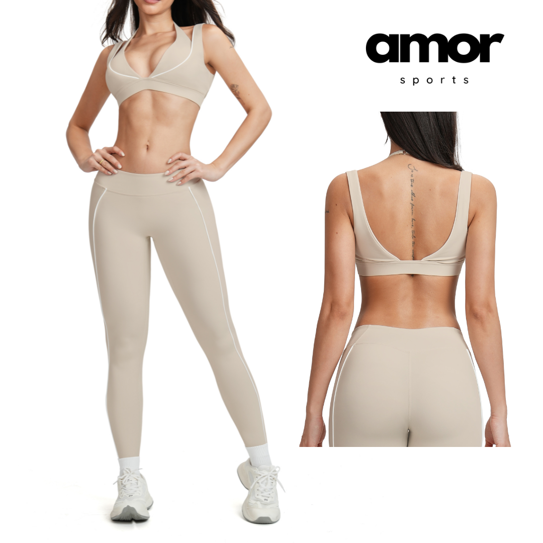 Active Luxe Stylish Legging Set - Beige