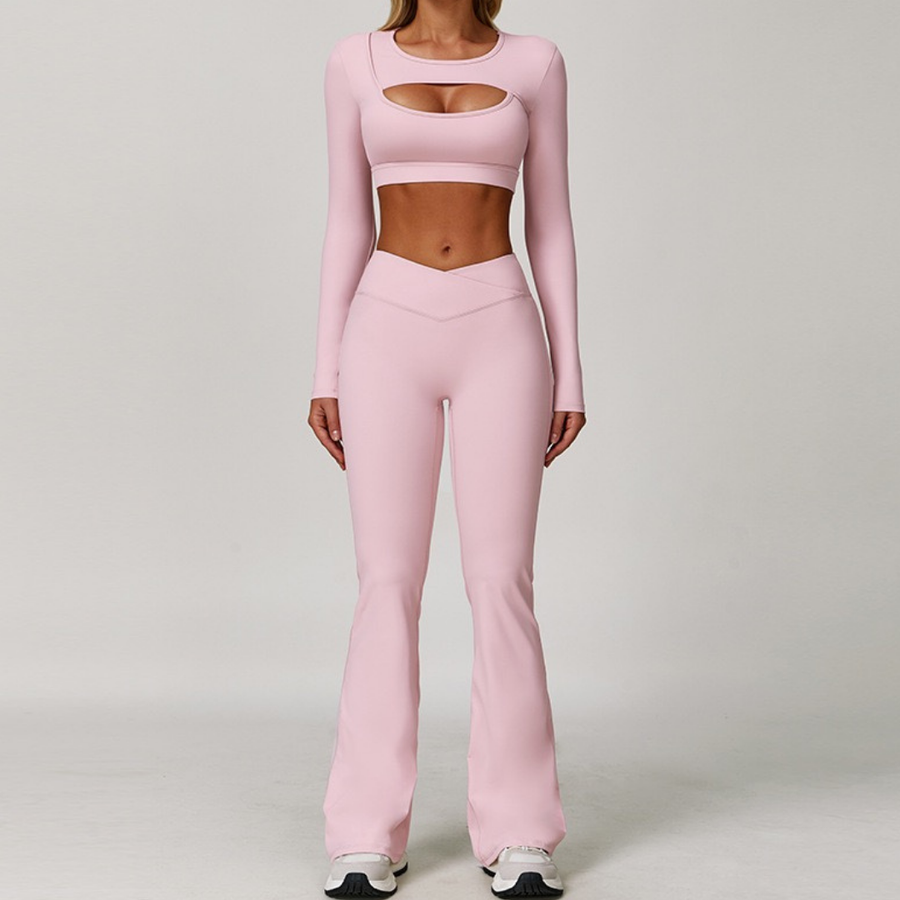 Cici Stylish Long Sleeve Legging Set - Pink