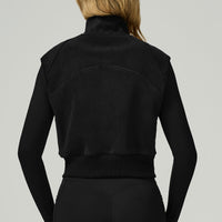 Cozy Winter Fleece Lined Vest Top - Black