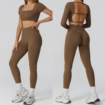 IRINA Seamless Scultping Legging Set - Brown