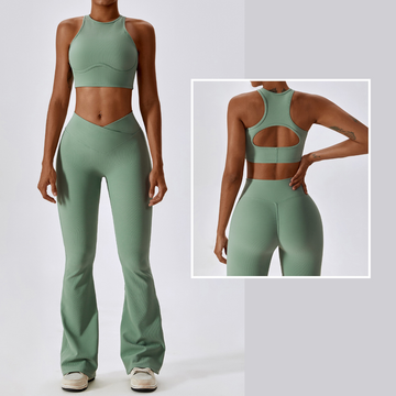 Strong Support Premium Flared Legging Set - Green