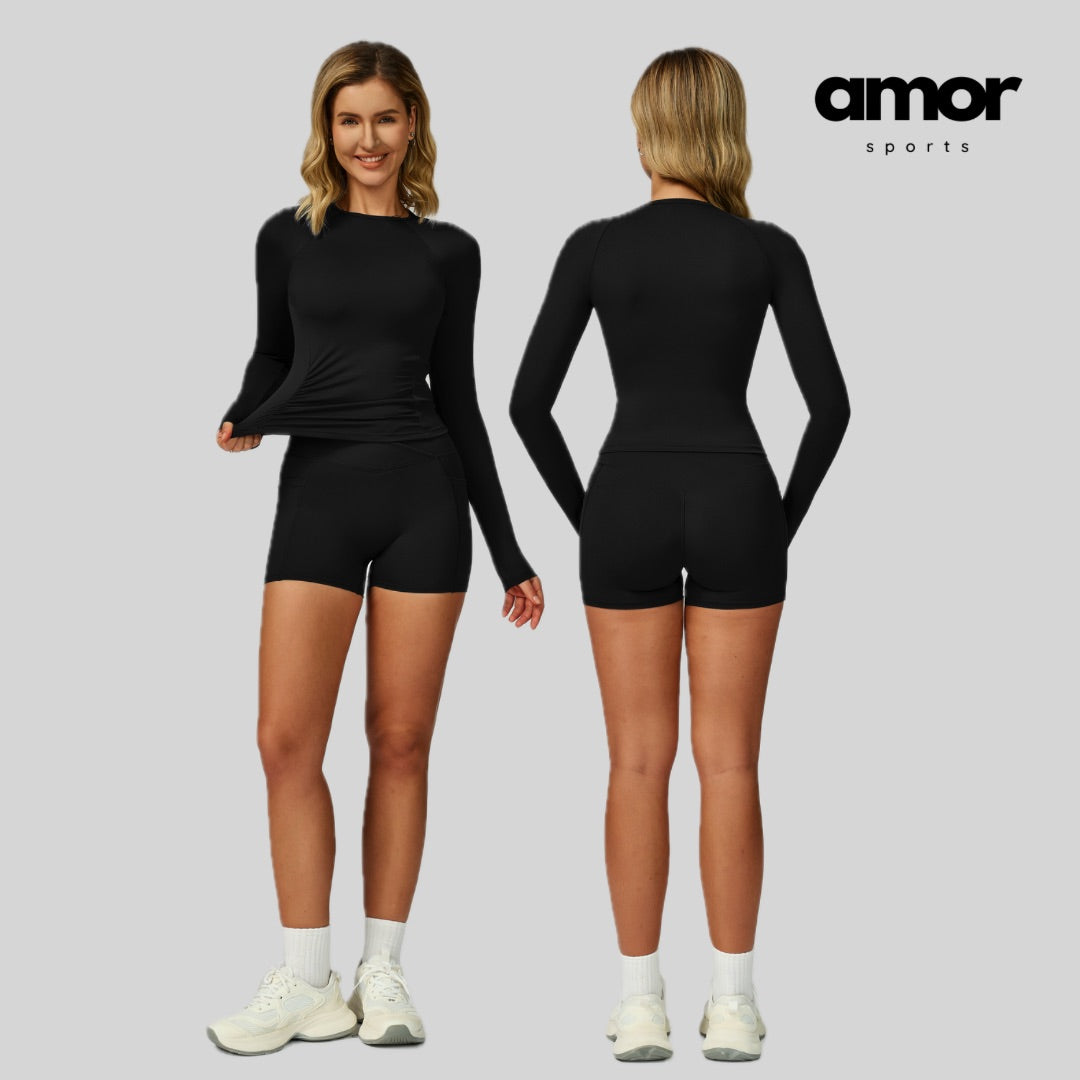 NIMO Long Sleeve Short Set - Black