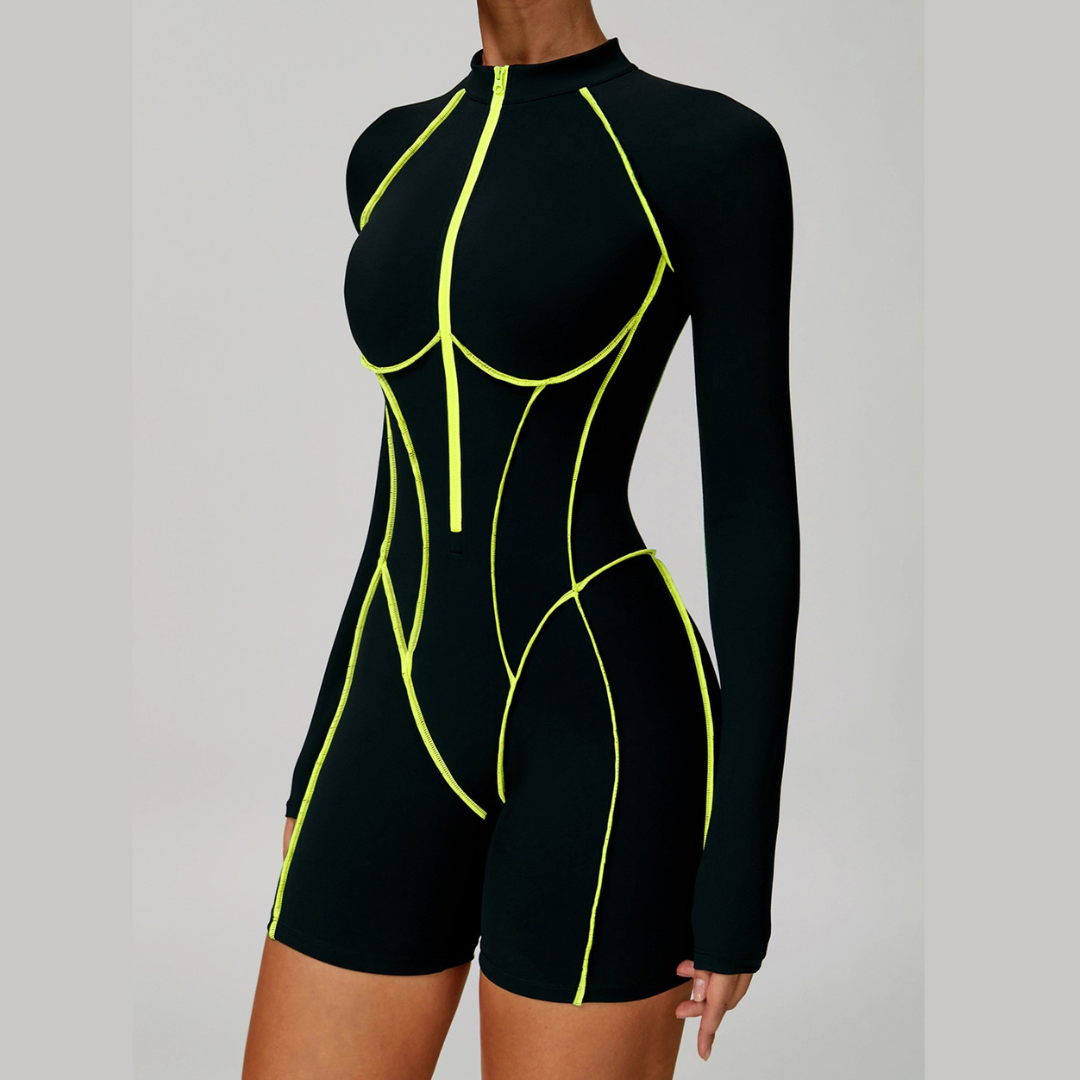 Electric Sexy Romper - Black Yellow