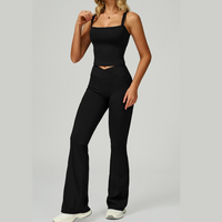 Carly Stylish Vest Top Legging Set - Black
