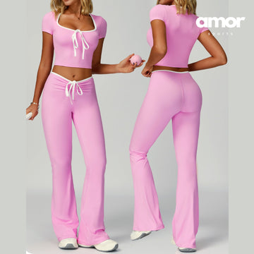 YOYO Flared Legging Set - Pink