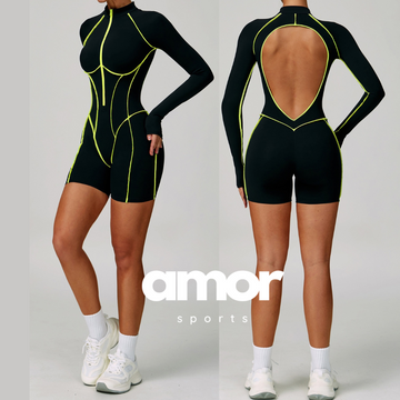 Electric Sexy Romper - Black Yellow