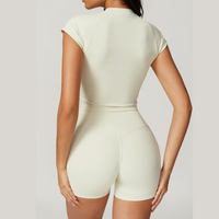 Sustainable Short Sleeve Short Set - Cream White