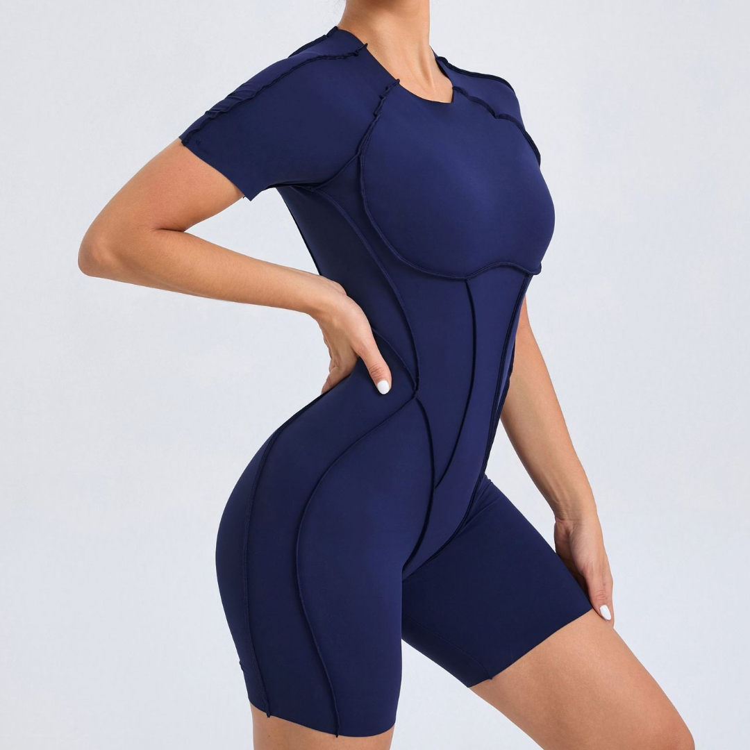 ANNA Scrunched Romper - Navy