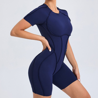 ANNA Scrunched Romper - Navy