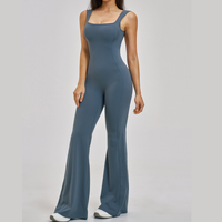 NINA Open Back Flare Jumpsuit - Greyish Blue