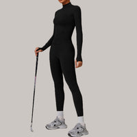 Sleek Seamless 3pcs Jacket Legging Set - Black