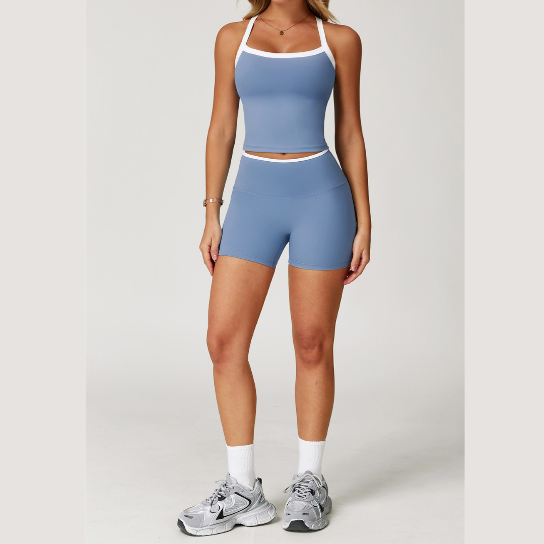 NINA Premium Stylish Short Set - Pale Blue